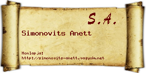 Simonovits Anett névjegykártya